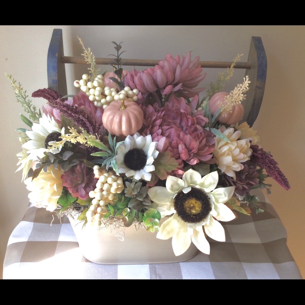 Pink Fall Thanksgiving Centerpiece Arrangement